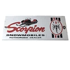 Vintage Scorpion Snowmobiles Sign - Sales Winter Sled Porcelain Gas Pump Sign