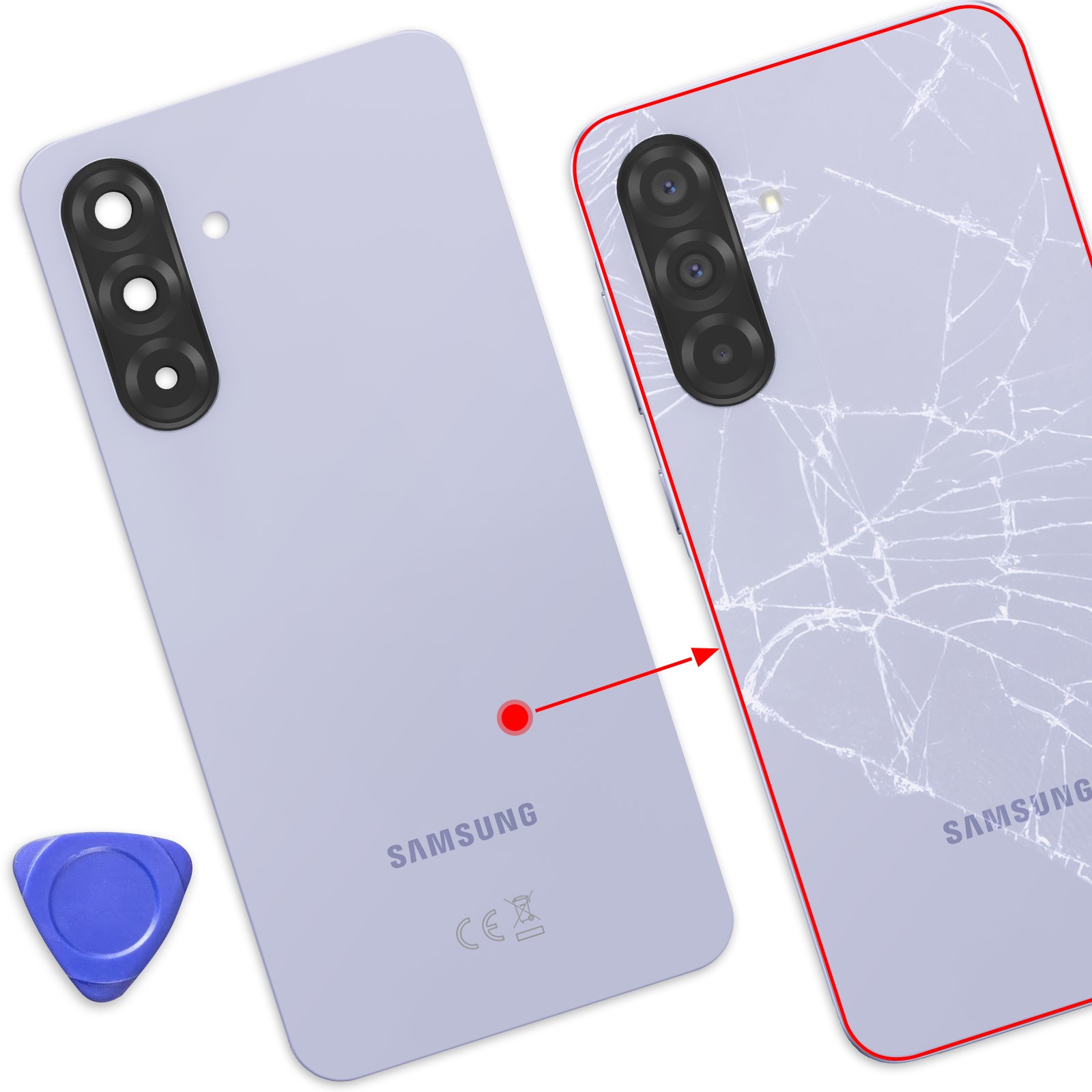 Cache batterie Galaxy A36 avec adhésif étanche pour préserver l'étanchéité IP67