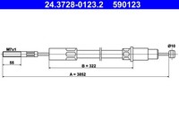 Kupplungsseil Kupplungszug ATE 24.3728-0123.2 FüR T3 T2 VW Transporter 21 23 Bus