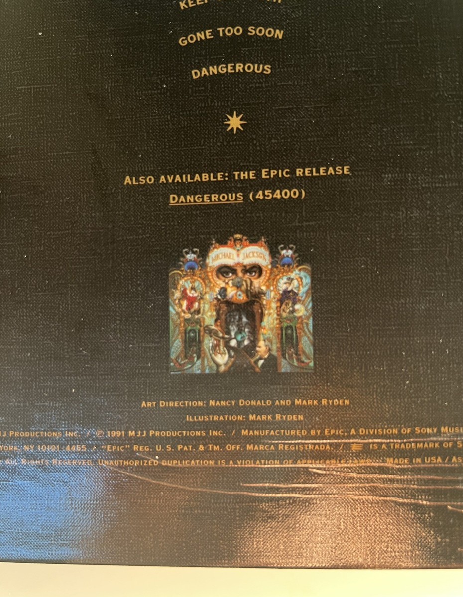 Michael Jackson Dangerous CD Collector's Edition First Printing