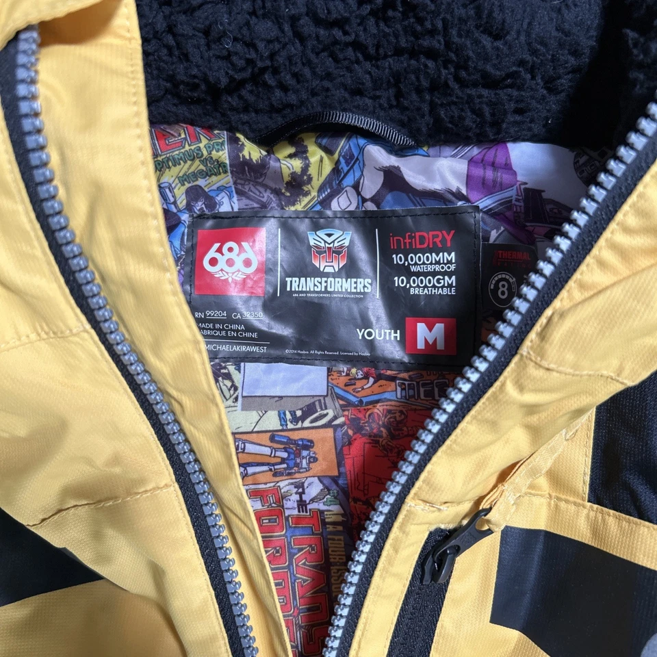 Chaqueta de invierno TRANSFORMERS 686 JÓVENES niños mediana esquí/snowboard ¡Excelente! Foto 3 de 4