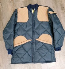 Vintage Bob Allen Shooting Quilted Hunting Jacket Size S Navy Puffer USA Made