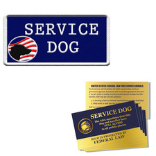 Service Dog Patriotic Patch  5 Pack ADA Law Cards - Sew On