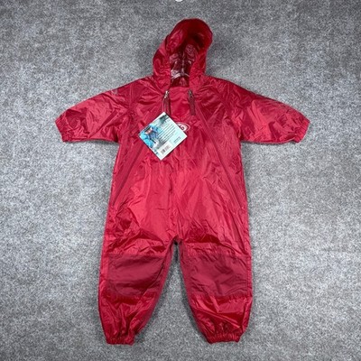 Tuffo Muddy Buddy Waterproof Coveralls Toddler 2T Red Indoor & Outdoor One Piece