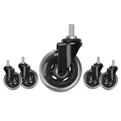 5 Pack Office Chair Casters Wheel with 3/8''-16UNC Threaded Stem(English Unit),3''