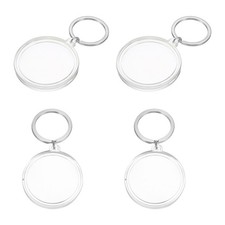 Plastic Coin Holder Keychain, 4Pcs Coin Case with Key Ring, Silver