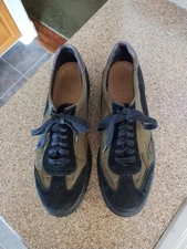 Hudson London Sneakers Suede Leather Green Black Mens Size 10  EU 43