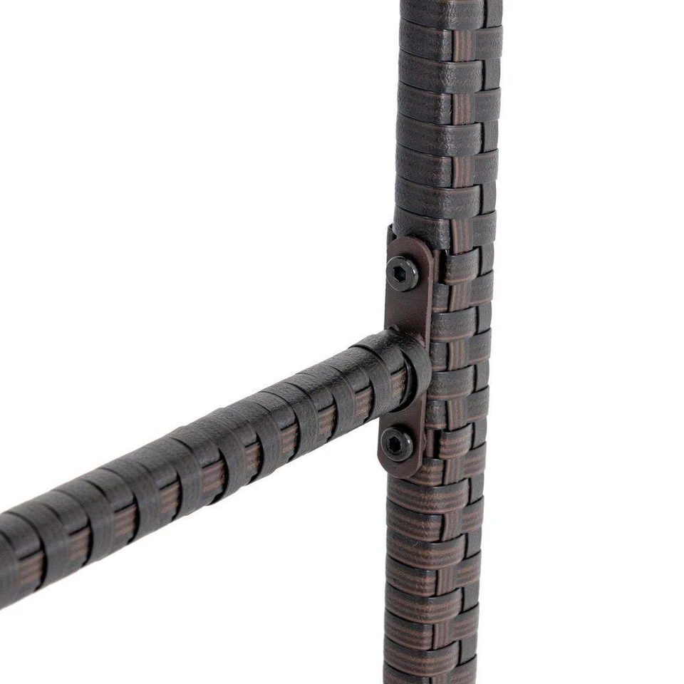 3-Piece Brown Wicker Patio Outdoor Bistro Set with White and Colorful Cushions, - Image 3 of 4