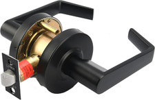 Heavy-Duty Matte Black Door Lever Lock - Grade 2 Designer Handle