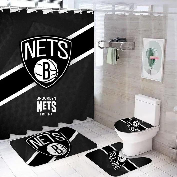 Basketball Sport Nets Bathroom Set, Shower Curtain Set