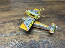 ZZ Germany Christmas Ornament Tin Litho Airplane Dornier 18