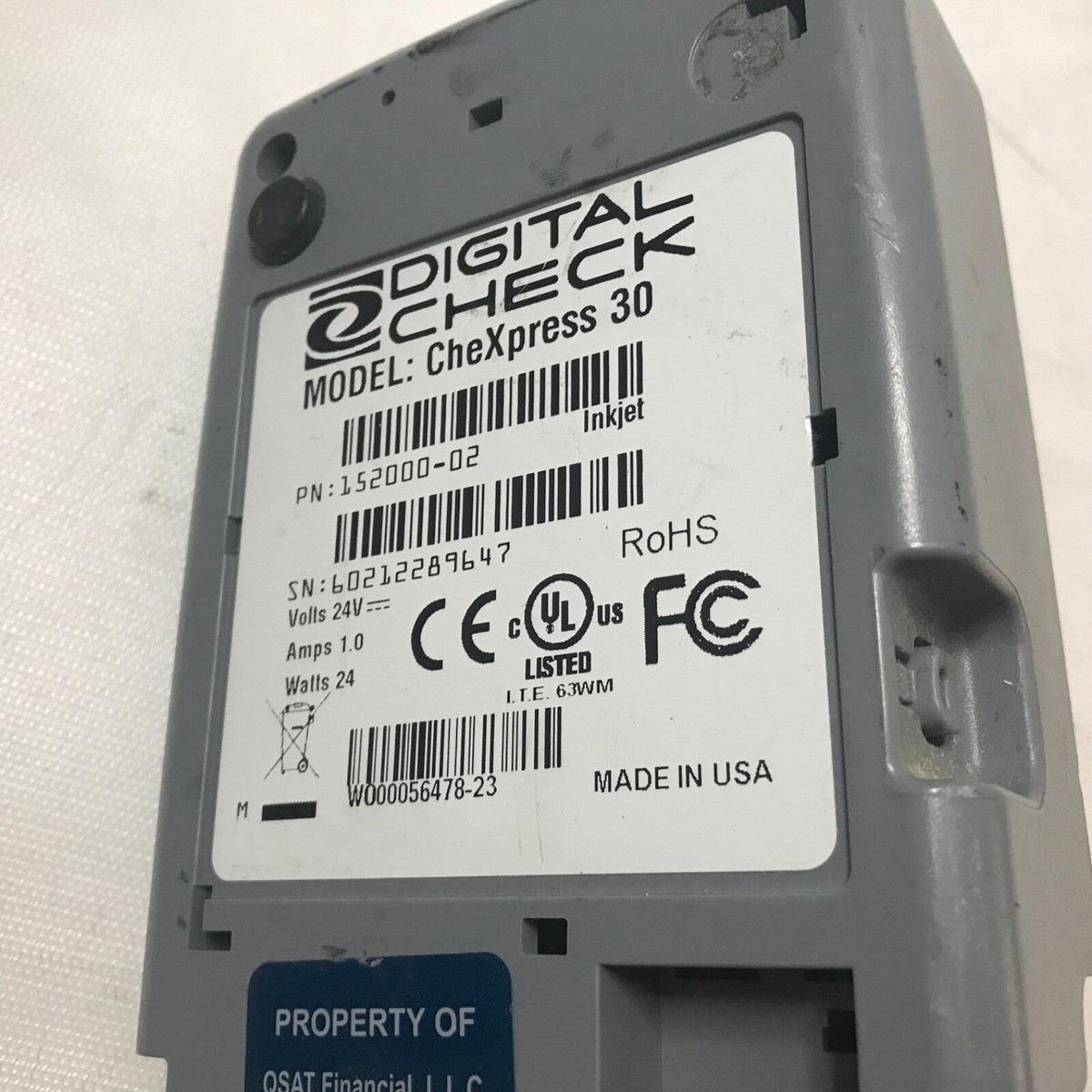 Chexpress CX30 152000-02 Non-Inkjet Check Scanner PARTS | eBay