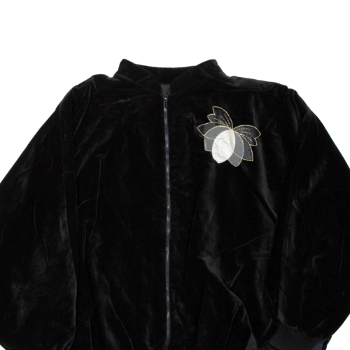 Mens Bomber Jacket Black Velvet XL - Picture 2 of 6
