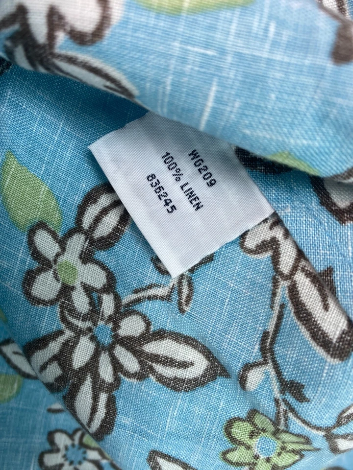 Boden синий зеленый цветочный трапециевидный льняной Summer Midi юбка молнии 12L - Изображение 4 из 4