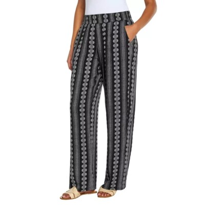 Three Dots Women's Elastic Pull-On Pants, M