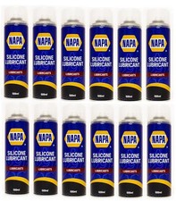 12x NAPA Silicone Lubricant Aerosol Spray Grease Can Water Resistant 500ml
