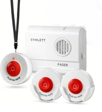 Caregiver Pager Wireless Buttons for Elderly Monitoring SOS Alert System Port...