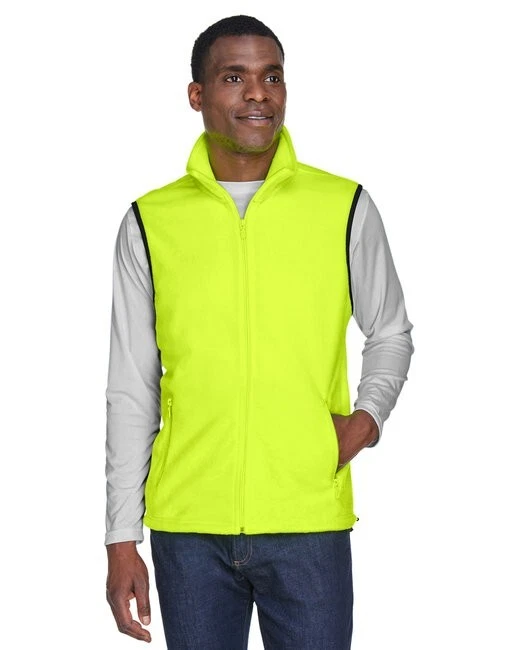 Safety Yellow Fleece Vest, Harriton Adult Size Large NEW