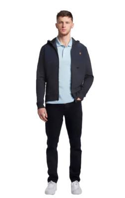 LYLE & SCOTT SOFTSHELL JERSEY ZIP HOODIE DARK NAVY ML1314 Z271