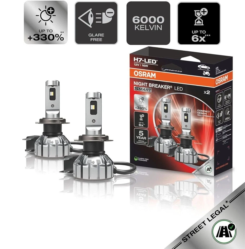 OSRAM NIGHT BREAKER H7 LED 330% Set für VW Caddy 3 2K 10-15 inkl. Canbus-Adapter - Bild 2 von 4