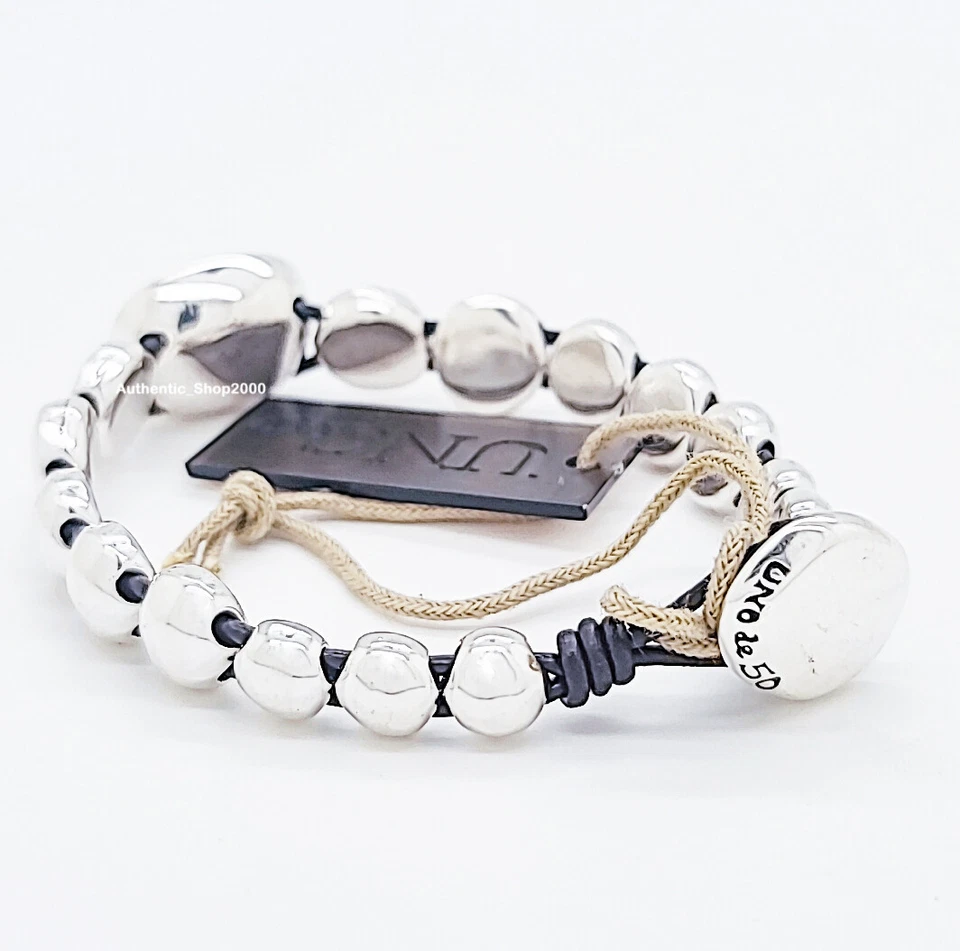 Nuevo Brazalete Mágico 100% Marca UNO De 50 Cuentas de Plata Cristal Azul PUL2015A Foto 4 de 4