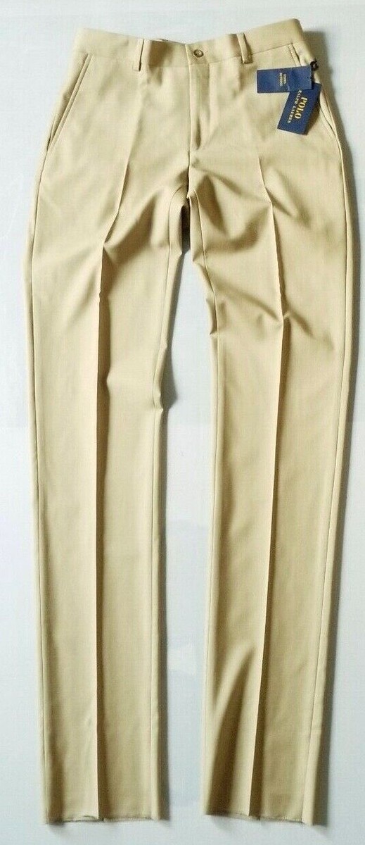 $295 POLO RALPH LAUREN GABARDINE FLAT FRONT BEIGE WOOL MENS