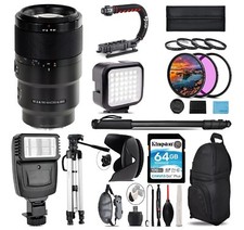Sony FE 90mm f/2.8 Macro G OSS Lens  Flash  64GB Travelers Bundle