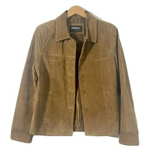 Barneys Originals Brown Leather / Sued Ladies Jacket - Women’s Size 10 - Vgc