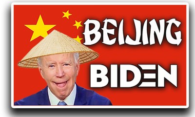 Anti Beijing Biden sticker decal Made In USA President Biden 4"x5