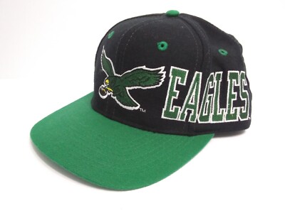 Philadelphia Eagles Apex One Snapback Vintage 90s Hat Cap NFL Black Green