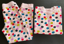 HANNA ANDERSSON French Terry Sweatpant  Top Polka Dot Peachy Pink Youth Sz 10
