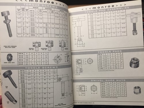 Vtg Monroe Engineering Products Catalog Fixture Clamps Knob Handles Cams 1960 - 第 4/7 張圖片
