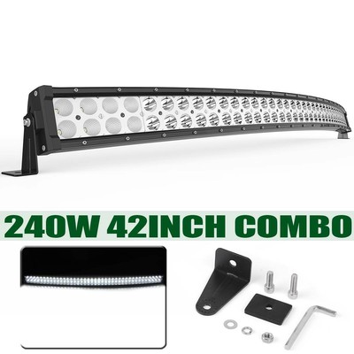 42 inch 240W LED Work Light Bar Flood Spot Combo For Offroad Jeep Driving Front