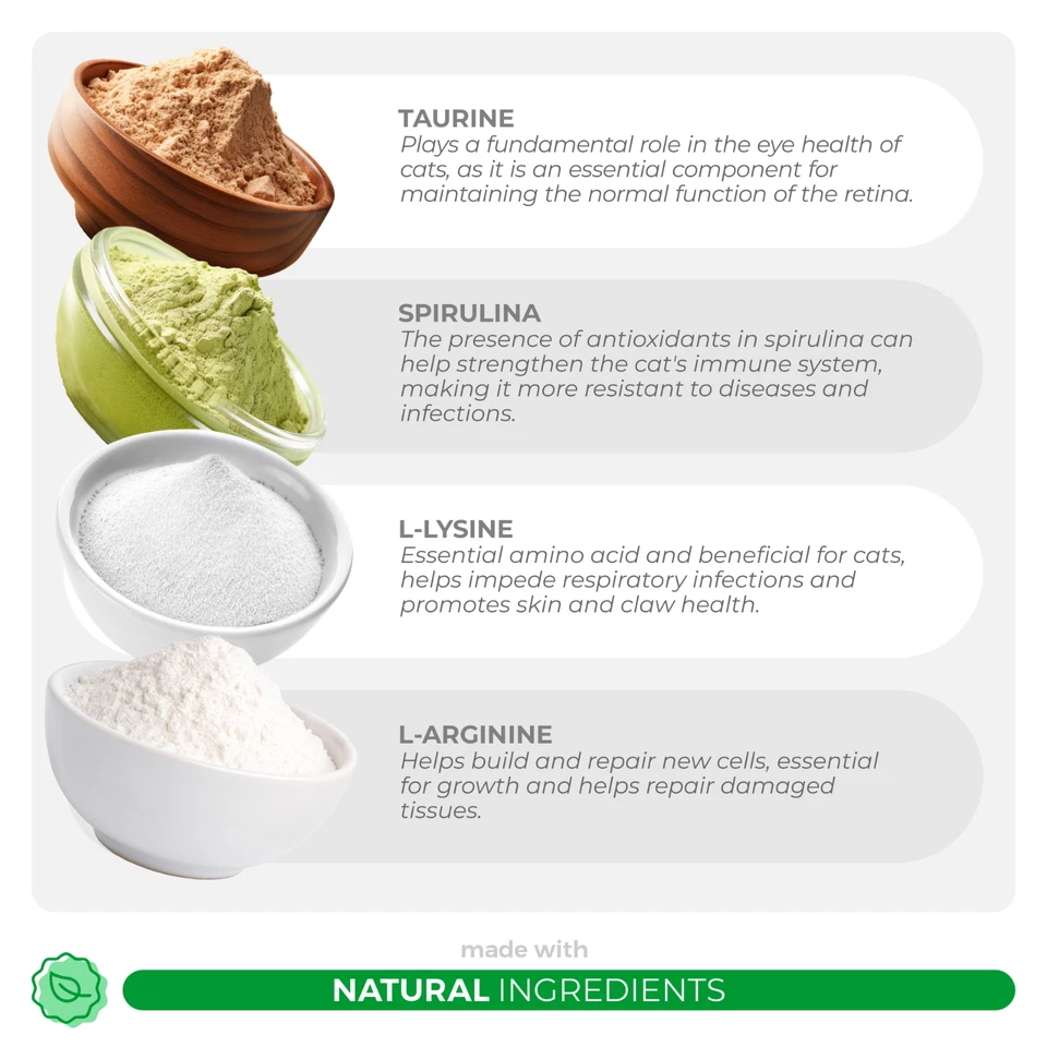 Multivitamínico para Gatos - L-Lisina, Taurina, Apoyo Inmunológico, Salud Ocular y Piel Foto 3 de 4