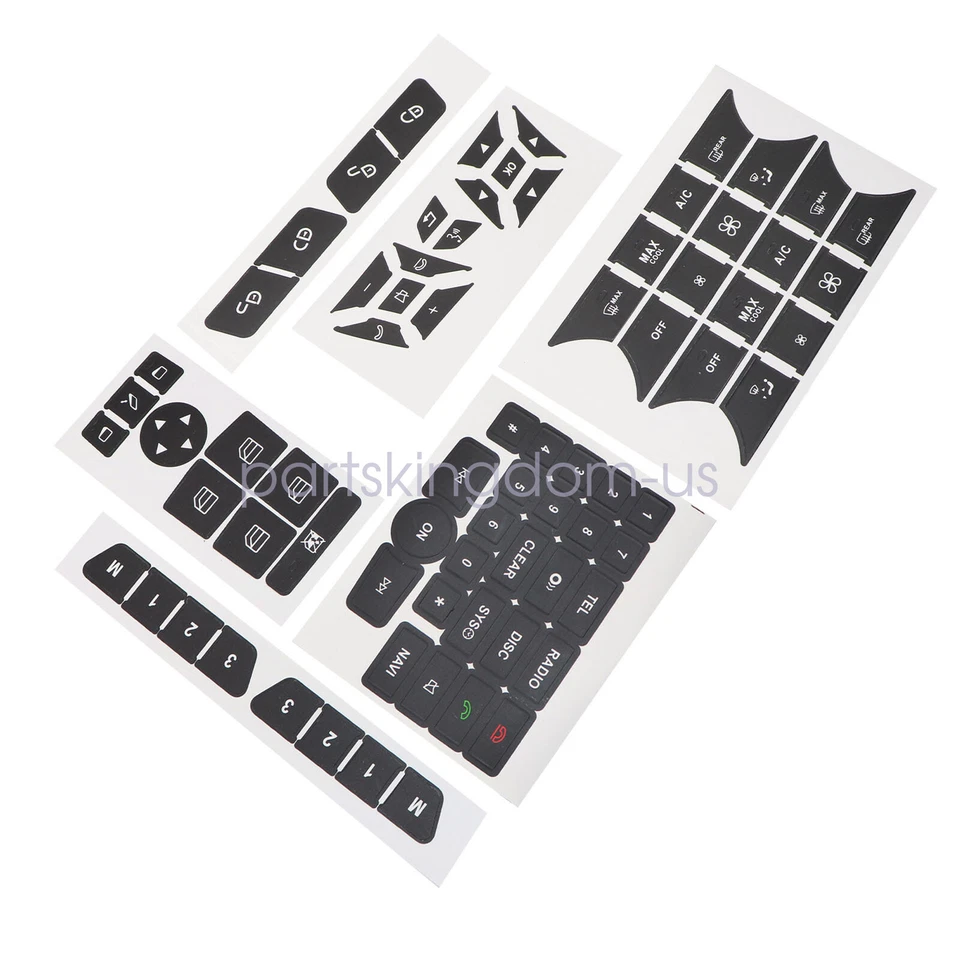 Adesivo adesivo preto botão de controle de janela de direção para porta Mercedes Benz E S - Imagem 4 de 4