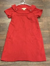 Michael Kors Cap Sleeve Big ButtonRed Knit Dress XS with stretch