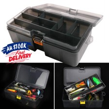 2Layers Fishing Tackle Box Plastic Box Storage Box Waterproof Fishing Baits Case