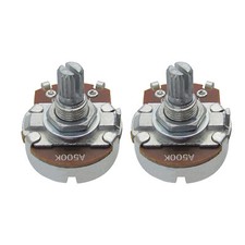 2x Guitar Bass A500K Full Size Short Split Shaft Potentiometers Pots Audio Taper
