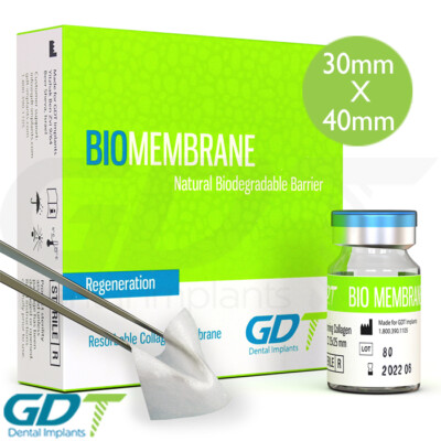 30mmX40mm BioMembrane Reso rbable Collagen Barrier Sterile Package GDT Im plants