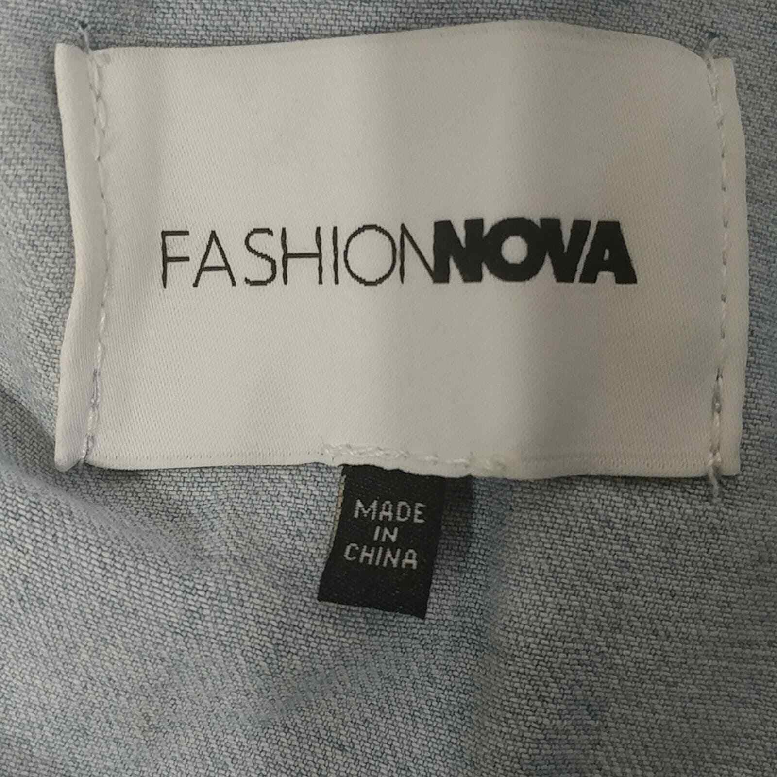 Fashion Nova Distressed Jean Jacket Size L - image 4
