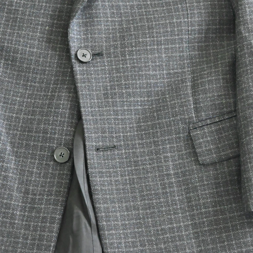 Blazer Traje Chaqueta Abrigo Deportivo Murano 38S Negro Cuadros Franela Lana Hecho en Italia Foto 3 de 4