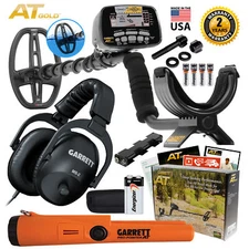 Garrett AT Gold Waterproof Metal Detector with MS-2 Headphones and ProPointer AT