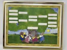 Vintage Baby Shower Gift Whimsical Animals Dancing Blank Family Tree ...