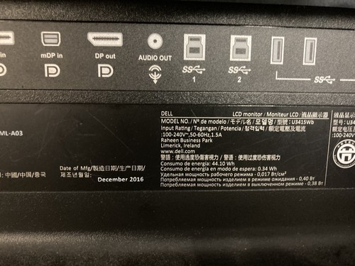 Dell Monitor U3415W 34" 60Hz Curved Monitor - No Stand - Unit Only - Picture 5 of 5