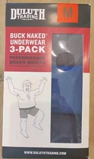 ⭐NEW⭐ Duluth Trading Buck Naked Boxer Brief 3 Pack Men's MEDIUM Blue Gray Black