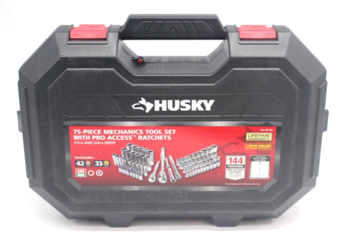 Husky 75-piece Mechanics Tool Set w/ Pro Access Ratchets - H14475MTS - Picture 1 of 4