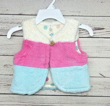 Matilda Jane Girls Kids Size 4 Multicolor Reversible Gumdrop Lane Faux Fur Vest