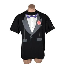 Las Vegas Fake Tuxedo Suit Dressy Marriage Wedding Vaca Souvenir Shirt 2XL USA