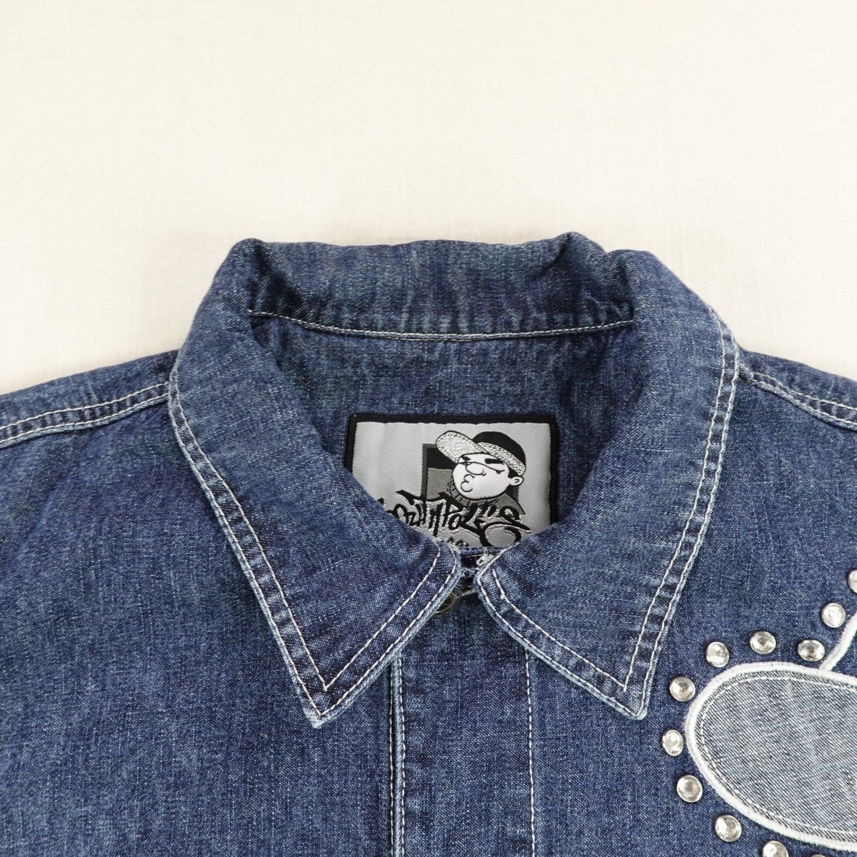 Vintage Southpole Jacket Medium Denim Jean Trucker Embroidered