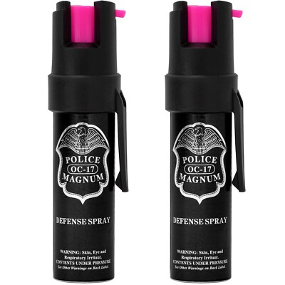 2 Police Magnum pepper spray .75oz HP pocket clip defense security protection